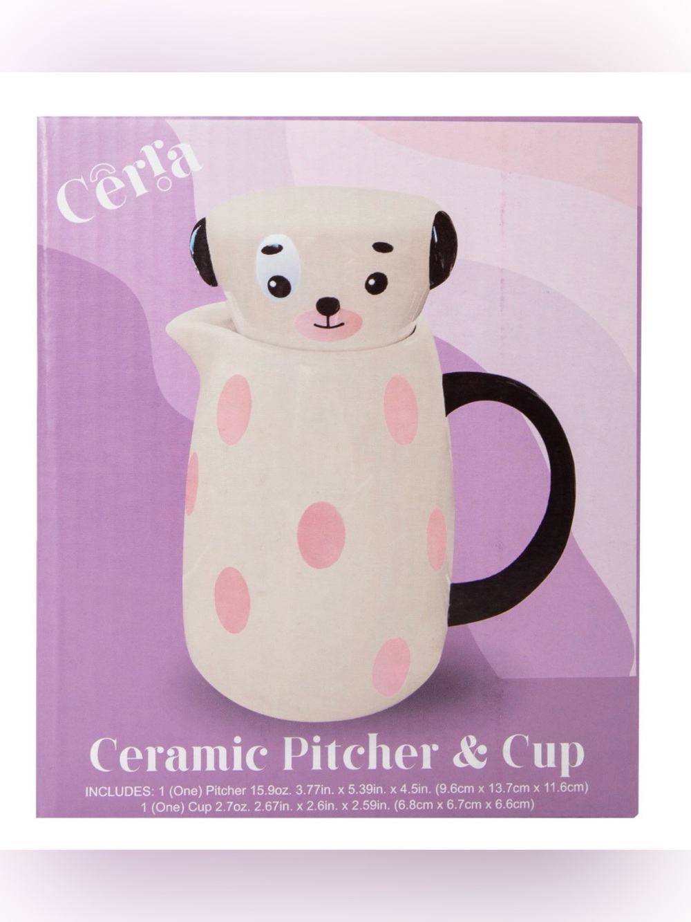 Puppy Shaped Ceramic Pitcher & Cup - NIB